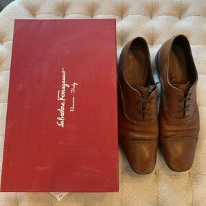 Men’s Ferragamo brown leather loafers size US12